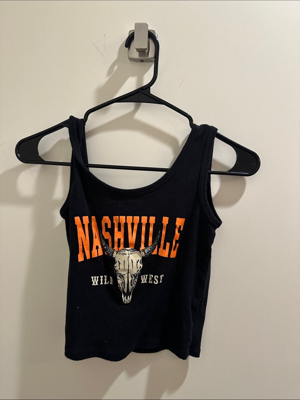 Black Nashville Graphic Tank Top with Orange Lettering